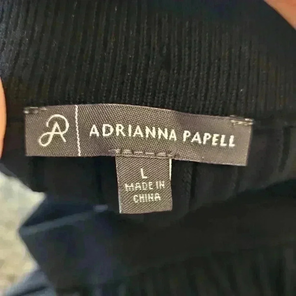 Adrianna Papell Women's Black Viscose/Poly Ribbed Knit Straight Skirt w Buttons - Picture 9 of 10